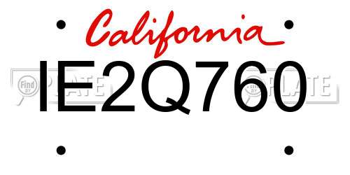 IE2Q760 California License Plate
