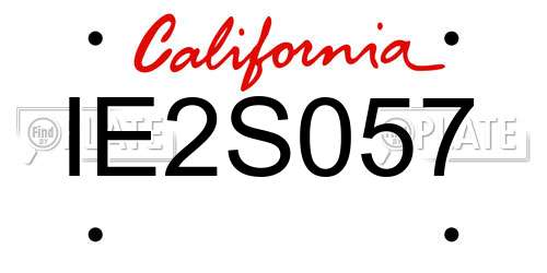 IE2S057 California License Plate