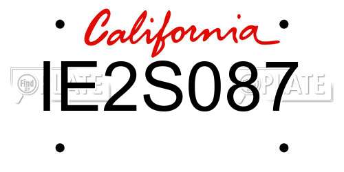 IE2S087 California License Plate