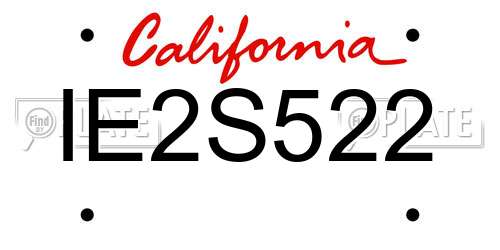 IE2S522 California License Plate