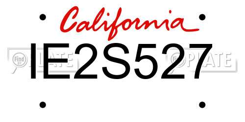 IE2S527 California License Plate