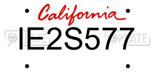 IE2S577 California License Plate