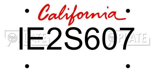 IE2S607 California License Plate