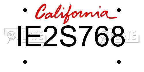 IE2S768 California License Plate