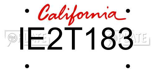 IE2T183 California License Plate
