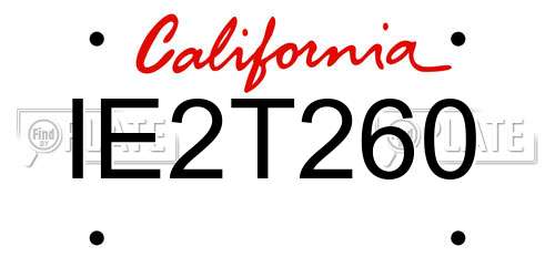 IE2T260 California License Plate