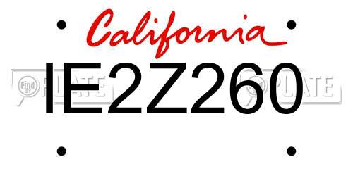 IE2Z260 California License Plate