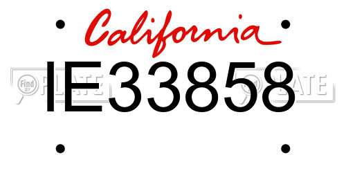 IE33858 California License Plate