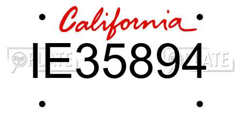 IE35894 California License Plate
