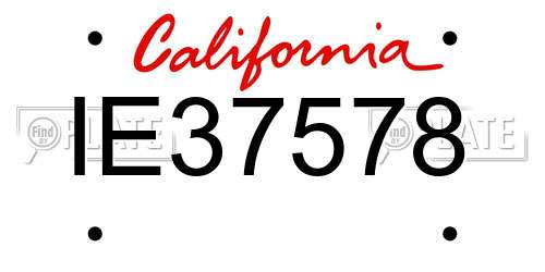 IE37578 California License Plate