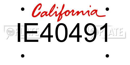 IE40491 California License Plate