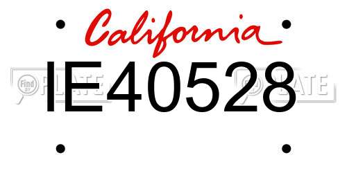 IE40528 California License Plate