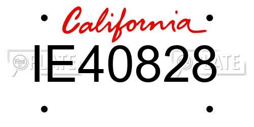 IE40828 California License Plate