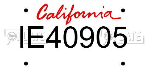 IE40905 California License Plate