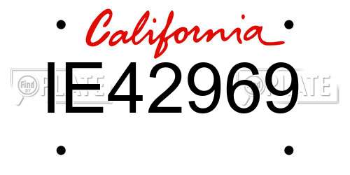 IE42969 California License Plate