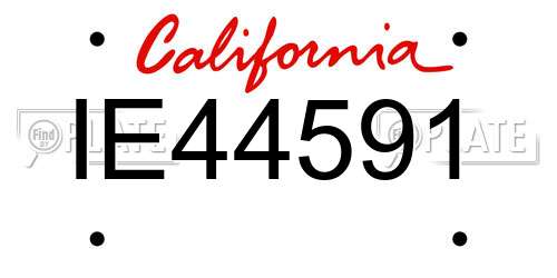IE44591 California License Plate