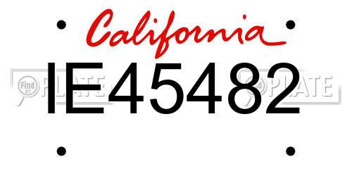 IE45482 California License Plate