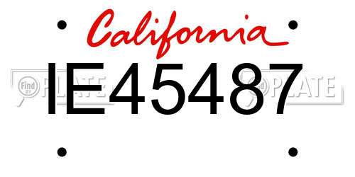 IE45487 California License Plate