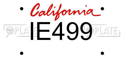 IE499 California License Plate
