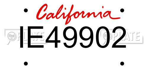 IE49902 California License Plate