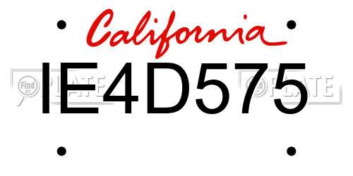 IE4D575 California License Plate