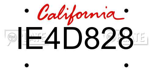 IE4D828 California License Plate