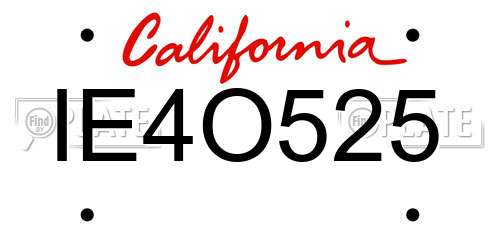 IE4O525 California License Plate