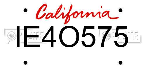 IE4O575 California License Plate