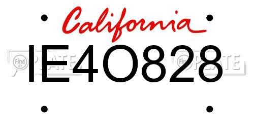 IE4O828 California License Plate