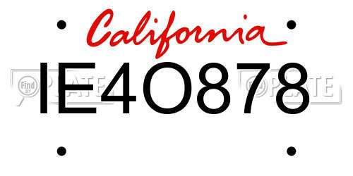 IE4O878 California License Plate