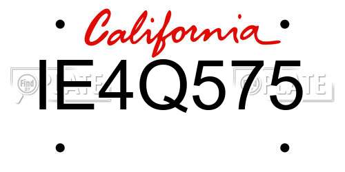 IE4Q575 California License Plate