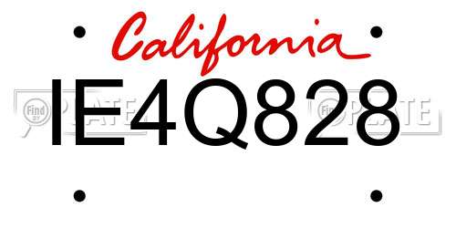 IE4Q828 California License Plate