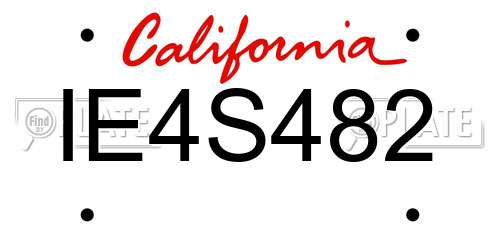 IE4S482 California License Plate