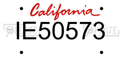 IE50573 California License Plate