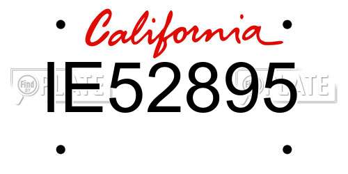 IE52895 California License Plate