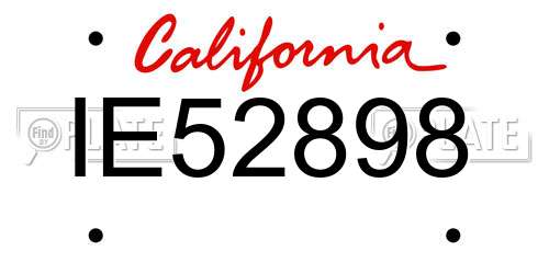 IE52898 California License Plate