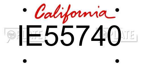 IE55740 California License Plate