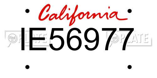 IE56977 California License Plate