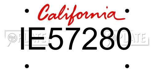 IE57280 California License Plate