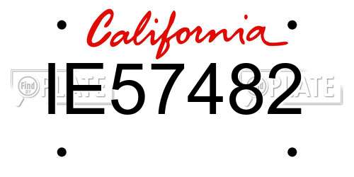 IE57482 California License Plate