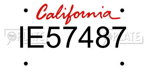 IE57487 California License Plate