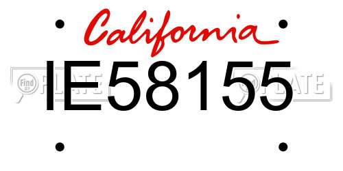 IE58155 California License Plate