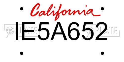 IE5A652 California License Plate