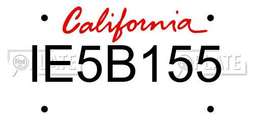 IE5B155 California License Plate