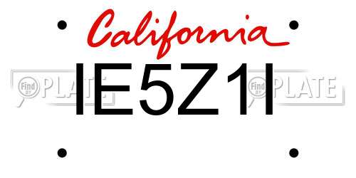 IE5Z1I California License Plate