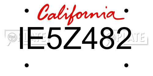 IE5Z482 California License Plate