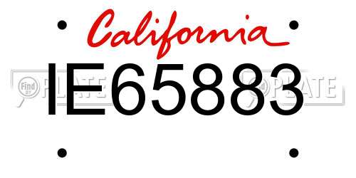IE65883 California License Plate
