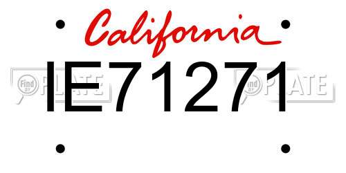 IE71271 California License Plate