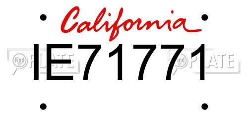 IE71771 California License Plate