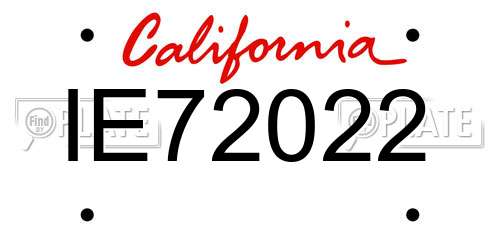 IE72022 California License Plate